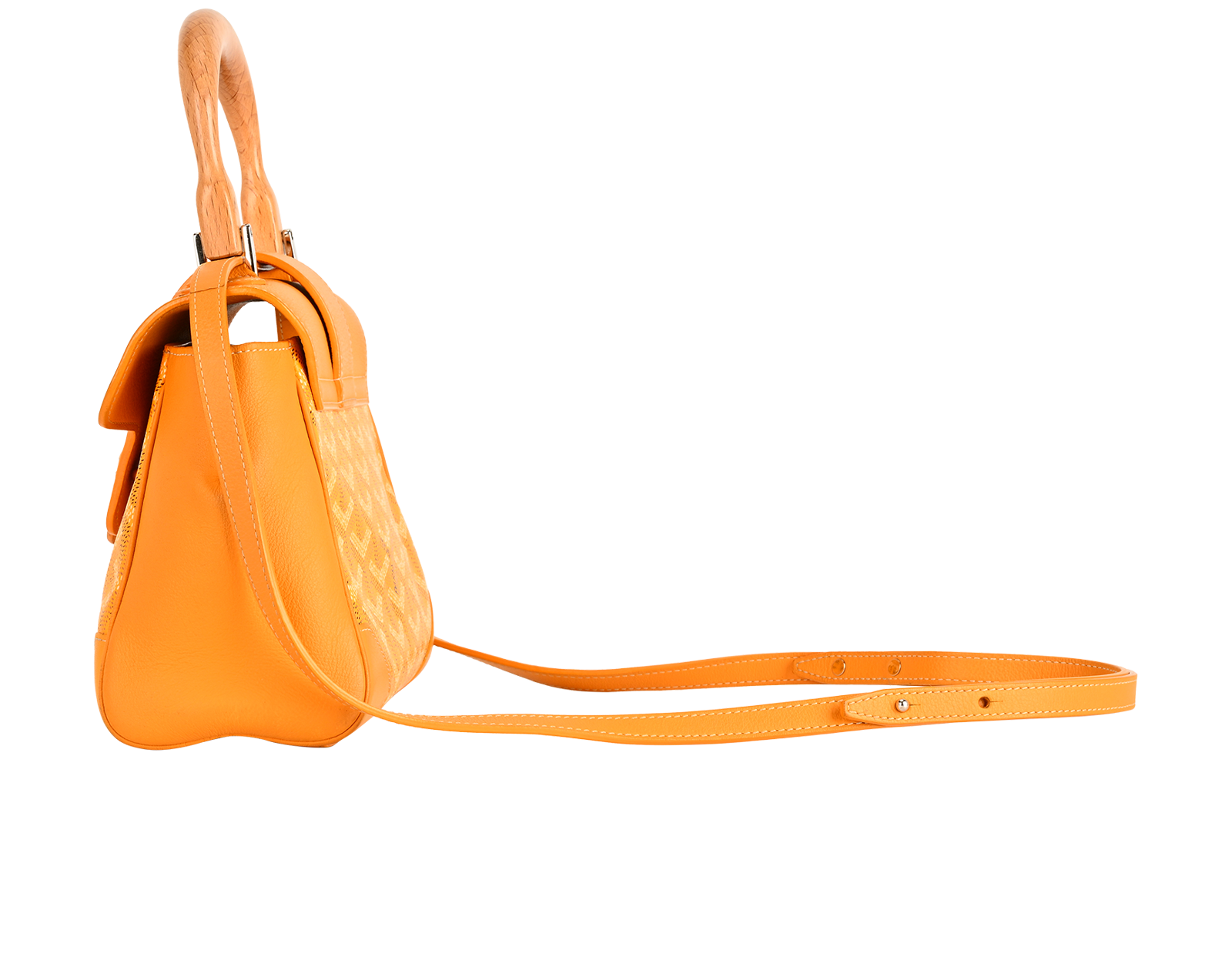 Saïgon Souple Mini, &pound;2,800, Handbags, Yellow, Canvas/Leather, Bottom view